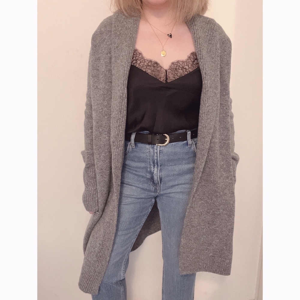 NWT Acne Studios 100% Wool Gray Long Cardigan